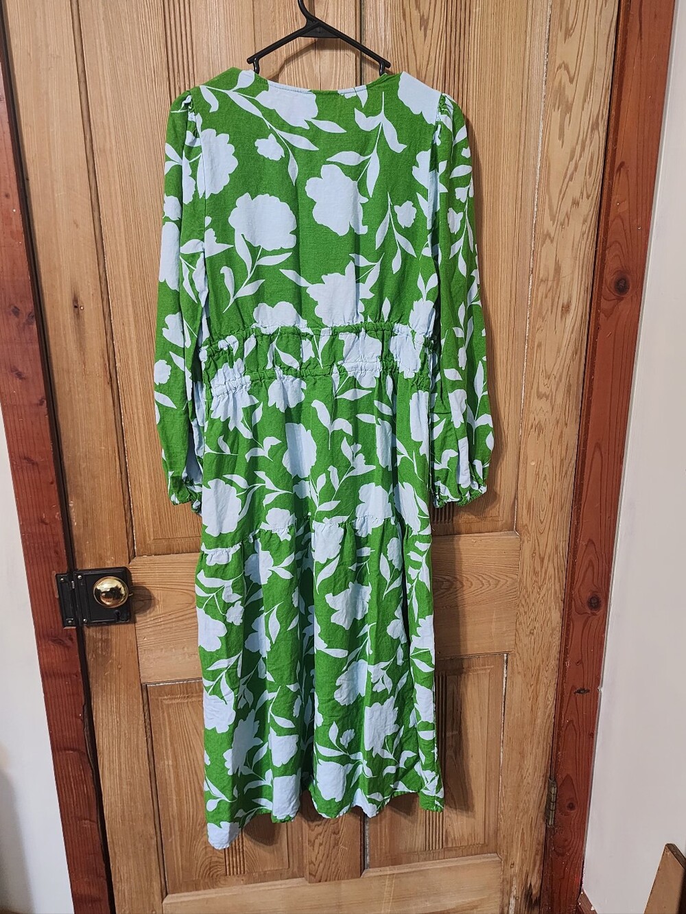 Kate Spade x Target Classic Rose Linen Long Sleeve Maxi Dress, Green, Medium - Picture 9 of 10